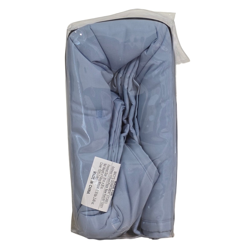 Sky Tufted 2 Euro Pillow Shams Blue 100% Cotton 26x26 New - Picture 3 of 5